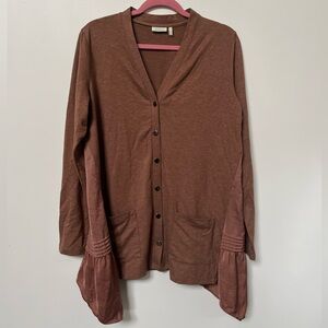 Logo by Lori Goldstein button front long line cardigan large